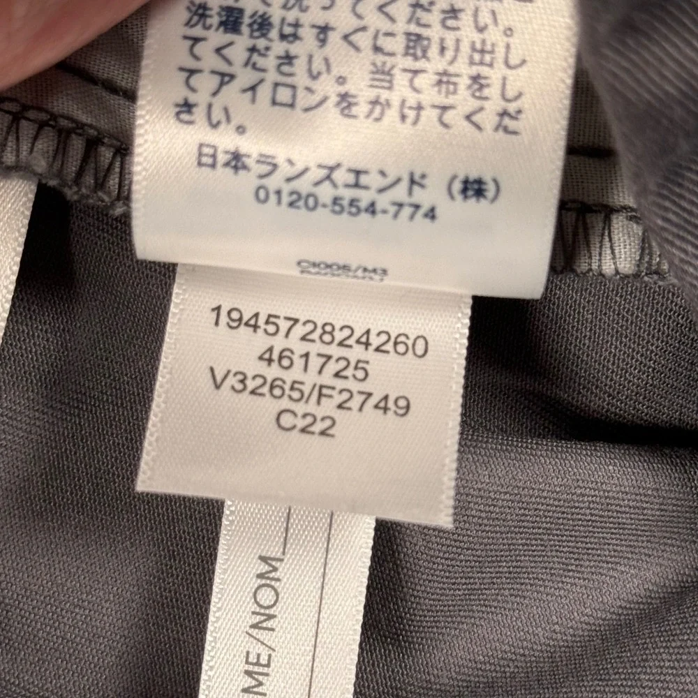 Lands End Size 22W High Rise Gray Flat Front Chino Pants Comfort‎ Waist Neutral